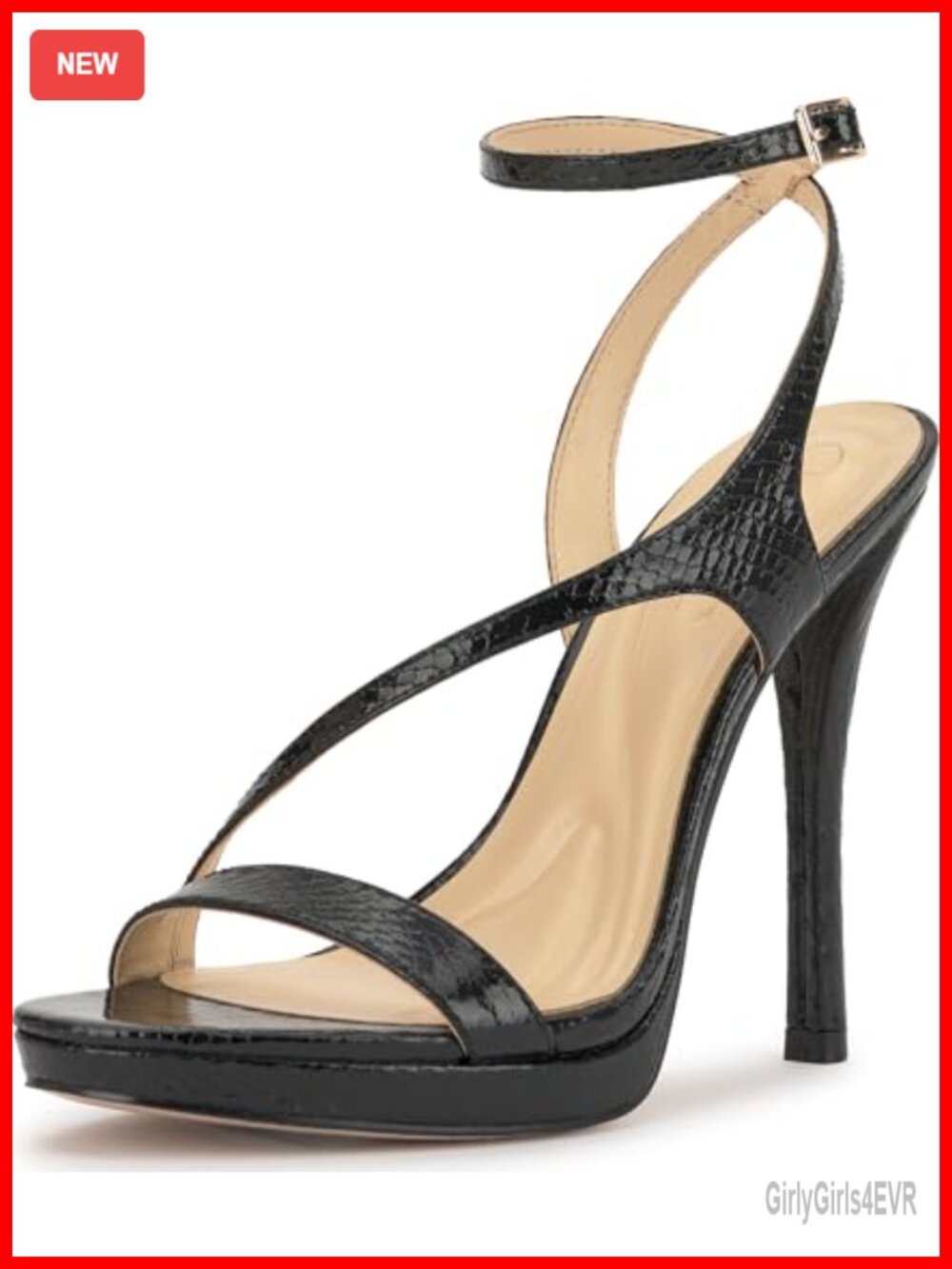Faux Leather Ankle Strap Stiletto Heeled Sandals Open Toe Buckle